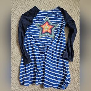 Mini boden star applique dress sz 7-8